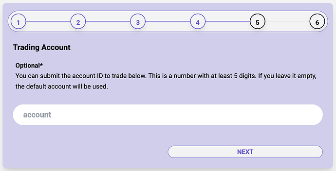 Trading Account Setting